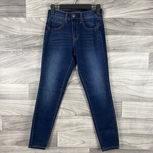 Aeropostale Jeans Womens 0 Short Blue Skinny Denim Jegging High Rise Medium Wash